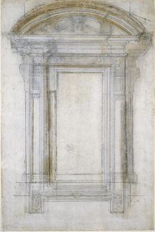 Design for a window, c1490-1560. Artist: Michelangelo Buonarroti