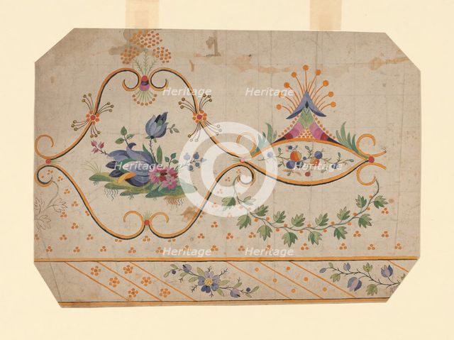 Design for a Woven, Printed or Embroidered Border, France, 18th/19th century. Creator: Unknown.