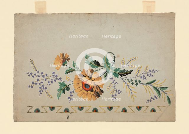 Design for a Woven, Printed or Embroidered Border, France, 18th/19th century. Creator: Unknown.