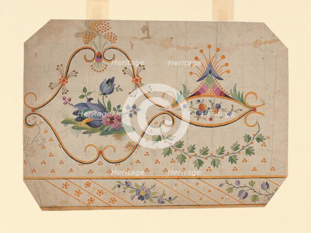 Design for a Woven, Printed or Embroidered Border, France, 18th/19th century. Creator: Unknown.