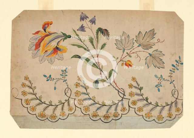 Design for a Woven, Printed or Embroidered Border, France, 18th/19th century. Creator: Unknown.