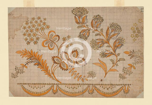 Design for a Woven Textile, France, 19th century. Creator: Unknown.