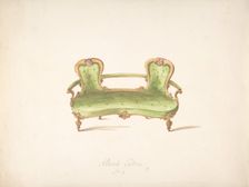 Design for Albert Settee, early 19th century. Creator: Anon