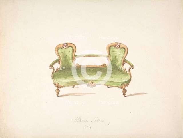 Design for Albert Settee, early 19th century. Creator: Anon.