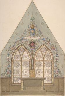 Design for Altar and Chapel, Farnborough, 1880-86. Creators: Jules-Edmond-Charles Lachaise, Eugène-Pierre Gourdet