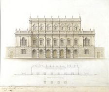 Design for alterations and additions to Burlington House, Piccadilly, Westminster, London..., 1867. Creator: Sydney Smirke