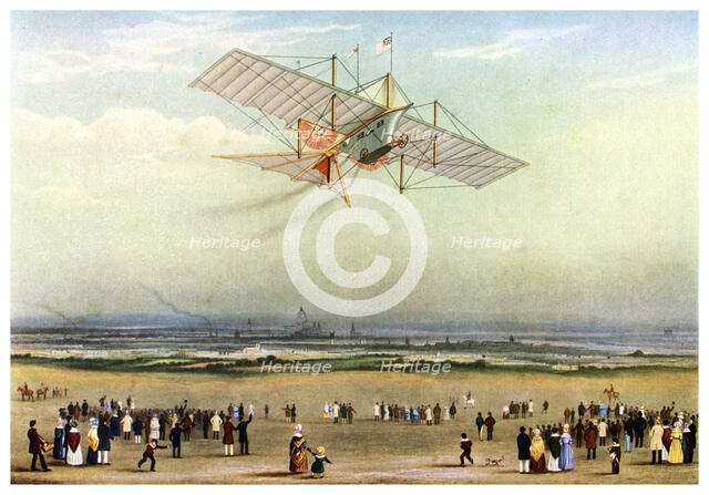 Design for an aerial steam carriage, 1843 (1956). Artist: Unknown
