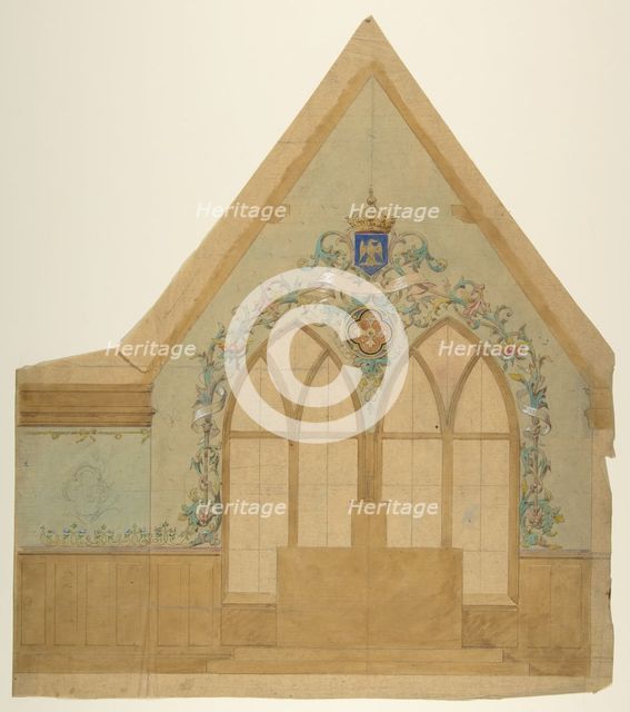 Design for an Altar Chapel, Farnborough, England, 1880-86. Creators: Jules-Edmond-Charles Lachaise, Eugène-Pierre Gourdet.