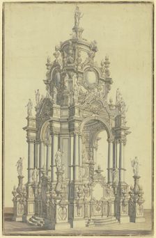 Design for an altar, early-mid 18th century. Creator: Alessandro Galli Bibiena