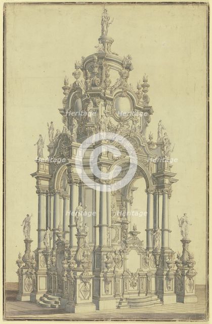 Design for an altar, early-mid 18th century. Creator: Alessandro Galli Bibiena.
