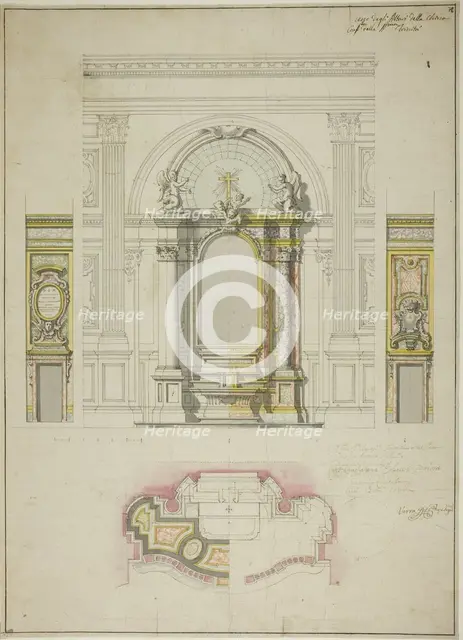 Design for an Altar in the Church of the Confraternity of Santissima Trinita, Turin, c.1734. Creator: Filippo Juvara.