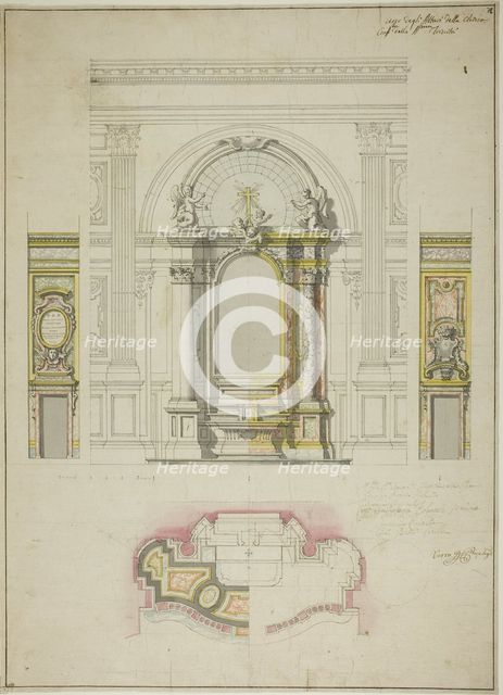 Design for an Altar in the Church of the Confraternity of Santissima Trinita, Turin, c.1734. Creator: Filippo Juvara.