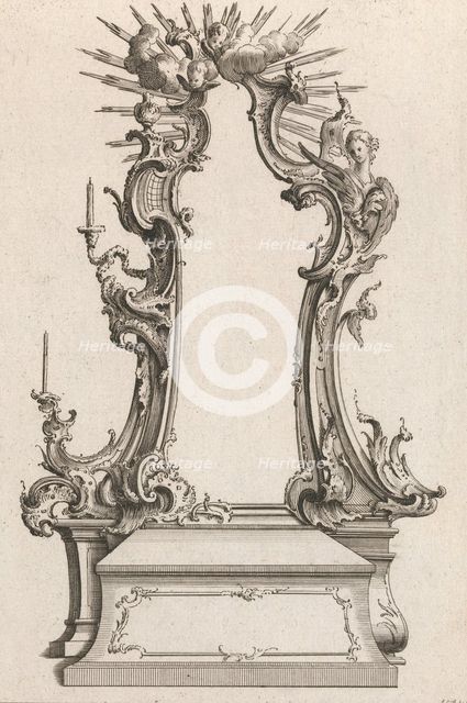 Design for an Altar, Plate 4 from an Untitled Series of Designs for Altars,..., Printed ca. 1750-56. Creator: Jacob Gottlieb Thelot.