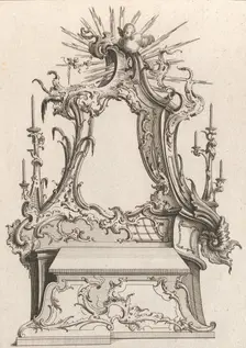 Design for an Altar, Plate 3 from an Untitled Series of Designs for Altars,..., Printed ca. 1750-56. Creator: Jacob Gottlieb Thelot