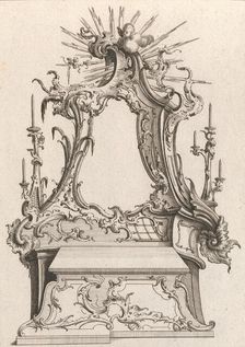 Design for an Altar, Plate 3 from an Untitled Series of Designs for Altars,..., Printed ca. 1750-56. Creator: Jacob Gottlieb Thelot