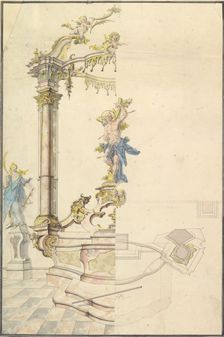 Design for an Altarpiece with a Figure of St. Sebastian, 1741. Creator: Joseph Anton Feuchtmayer