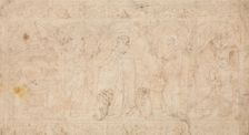 Design for an Antependium: The Madonna della Misericordia with Saints John the Baptist..., ca.1370. Creator: Attributed to Lorenzo Veneziano