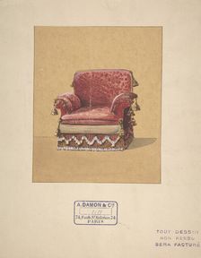 Design for an Armchair, 19th century. Creator: A. Damon et Cie