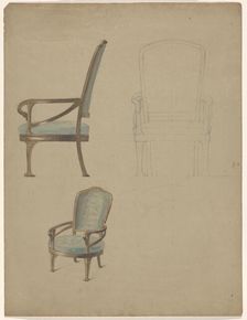 Design for an armchair, c.1900. Creator: Unknown