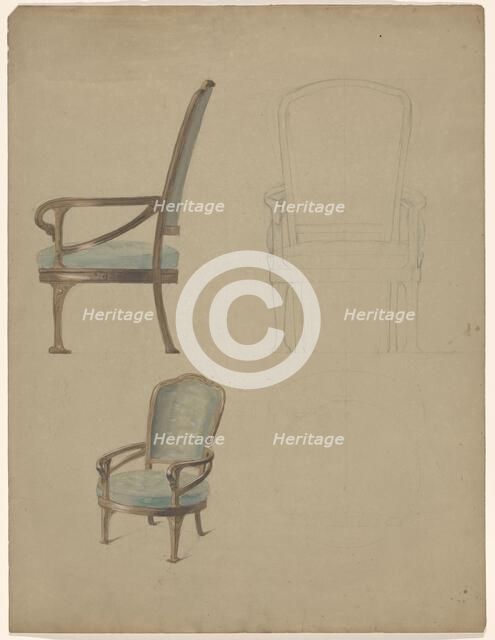 Design for an armchair, c.1900. Creator: Unknown.