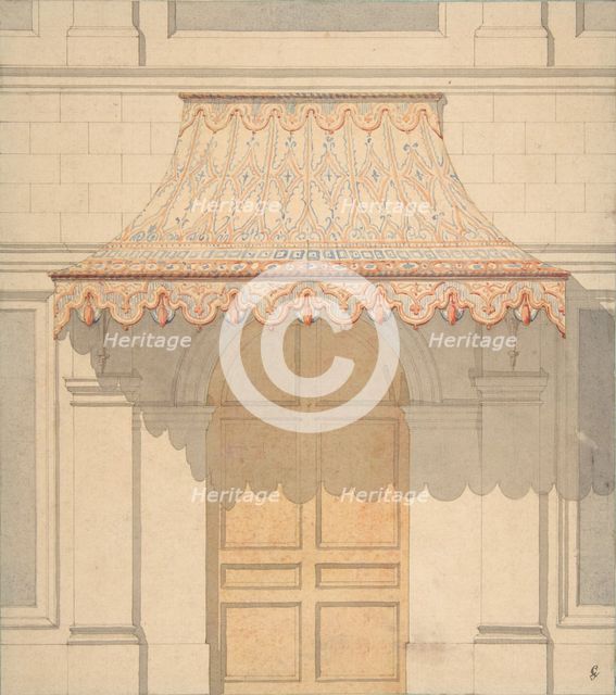 Design for an awning over a door, in Moorish style, 1830-97. Creators: Jules-Edmond-Charles Lachaise, Eugène-Pierre Gourdet.