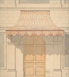 Design for an awning over a door, in Moorish style, 1830-97. Creators: Jules-Edmond-Charles Lachaise, Eugène-Pierre Gourdet