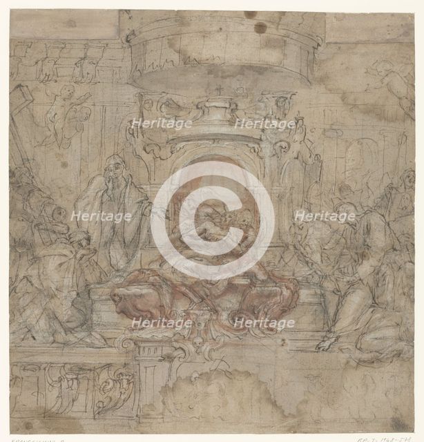 Design for an Easter altar scene, 1645-1649. Creator: Baldassare Franceschini.