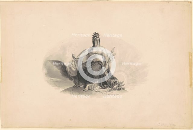 Design for an Emblem of the United States of America, c. 1860. Creator: Christian Schussele.