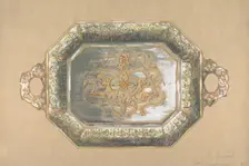 Design for an Embossed Silver Platter, 19th century. Creator: Anon