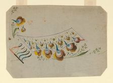 Design for an Embroidered Waistcoat Pocket, France, 1780-90. Creator: Unknown
