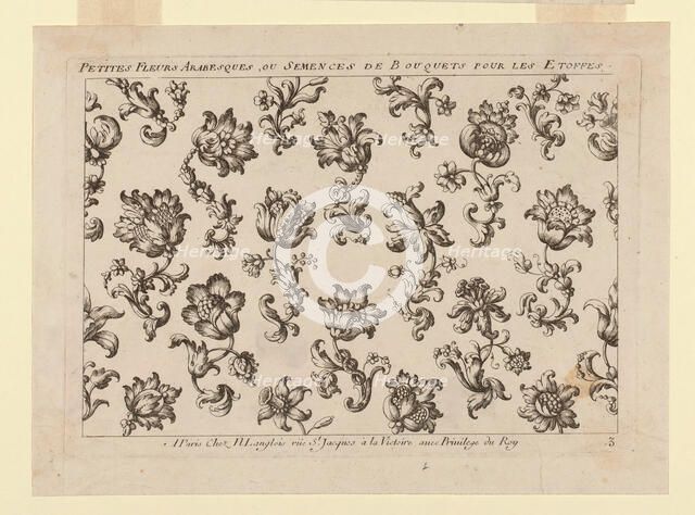Design for an Embroidered or Woven Textile, France, 17th century. Creator: Unknown.