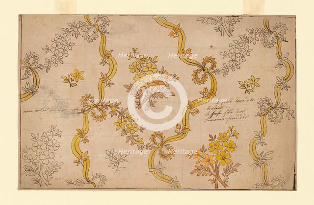 Design for an Embroidered or Woven Textile, France, 19th century. Creator: Unknown.