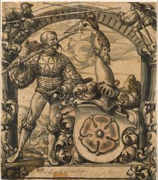 Design for an heraldic panel of stained glass, 1522. Artist: Hans Holbein the Younger