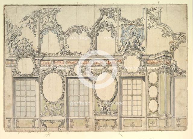 Design for an Interior Wall, 1700-1780. Creator: Anon.