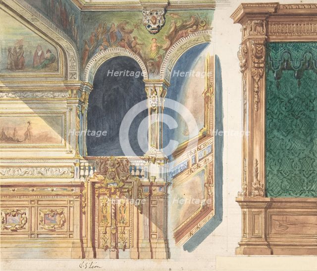 Design for an Interior, possibly a Theater, ca. 1860-80. Creator: V. S. Léon.