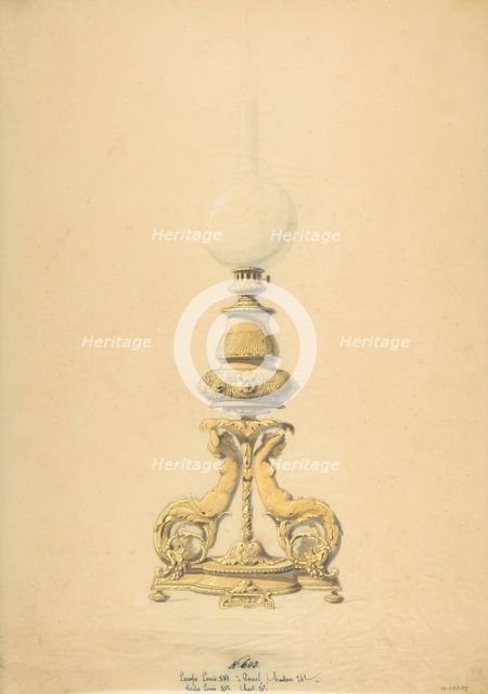 Design for an Oil Lamp, 19th century. Creator: Anon.