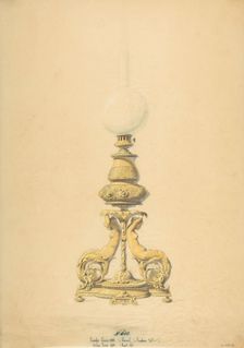 Design for an Oil Lamp, 19th century. Creator: Anon