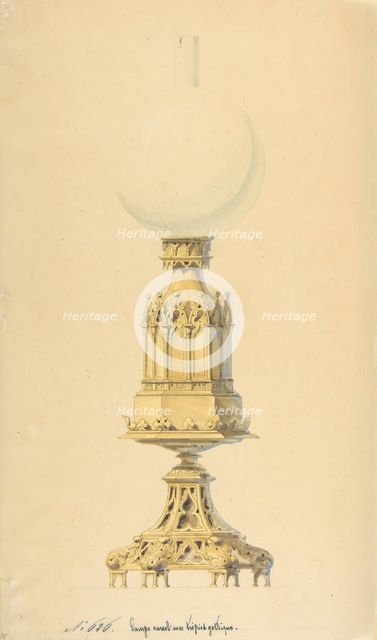 Design for an Oil Lamp, 19th century. Creator: Anon.
