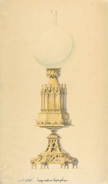 Design for an Oil Lamp, 19th century. Creator: Anon
