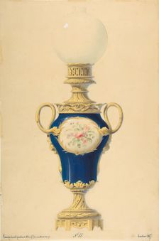 Design for an Oil Lamp, 19th century. Creator: Anon