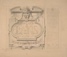 Design for an ornamental plaque for a bath house, 1830-97. Creators: Jules-Edmond-Charles Lachaise, Eugène-Pierre Gourdet