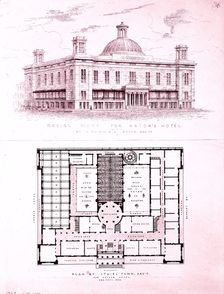 Design for Astor's Hotel, New York, 1834. Creator: Alexander Jackson Davis