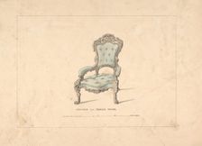 Design for Armchair, François Premier Style, 1835-1900. Creator: Robert William Hume