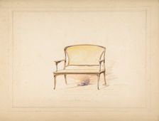 Design for Art Nouveau Loveseat with Caning, 19th century. Creator: Anon