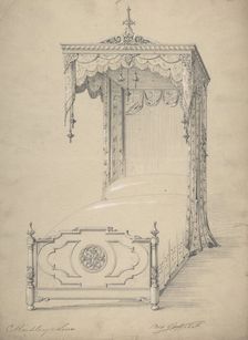 Design for Bed and Canopy, 1841-84. Creator: Charles Hindley & Sons