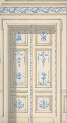 Design for Bedroom Doors, Hôtel de Jagan, second half 19th century. Creators: Jules-Edmond-Charles Lachaise, Eugène-Pierre Gourdet