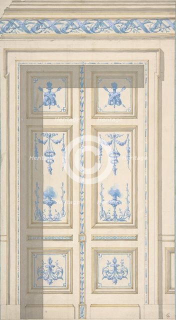 Design for Bedroom Doors, Hôtel de Jagan, second half 19th century. Creators: Jules-Edmond-Charles Lachaise, Eugène-Pierre Gourdet.