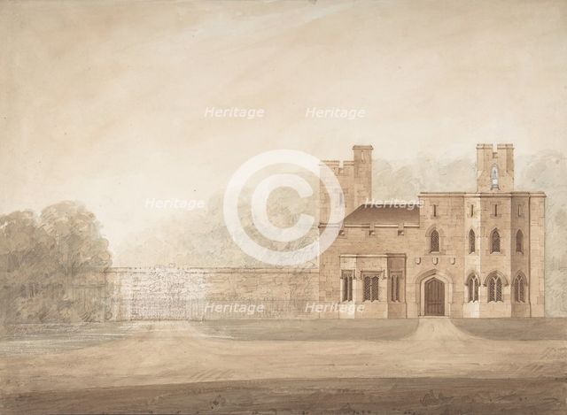 Design for Bishopsgate Lodge, at Windsor Castle, Berkshire, ca. 1820-30. Creator: Jeffry Wyatville.