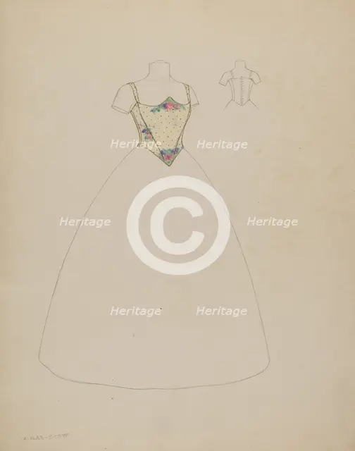 Design for Bodice, 1935/1942. Creator: Creighton Kay-Scott.