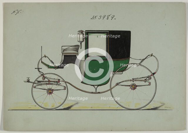 Design for Brougham, no. 3989, 1887., 1887. Creator: Brewster & Co.
